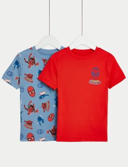 2pk Pure Cotton Spider-Man™ T-Shirts (2-8 Yrs)