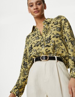 Printed Collared Blouse