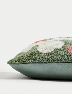 Texturovaný květovaný polštář s vysokým podílem bavlny