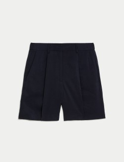 High Waisted Pleat Front Shorts