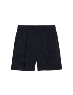 High Waisted Pleat Front Shorts