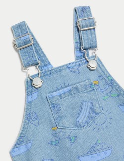 Denim Printed Dungaree Outfit (0 Mths-3 Yrs)