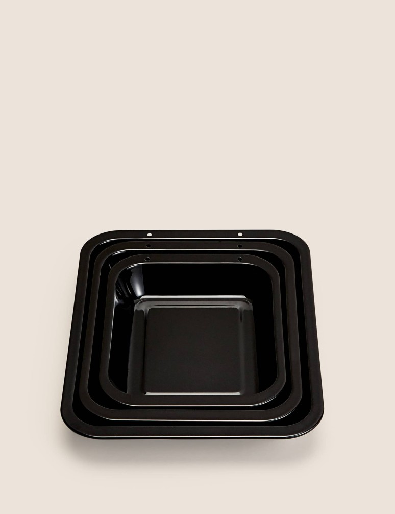 Sada 3 ks smaltových pekáčů