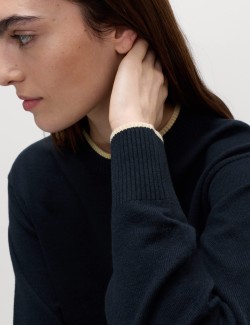 Air-Yarn Tipped Crew Neck Jumper
