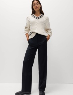 Straight Leg Trousers with Stretch