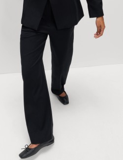 Straight Leg Trousers with Stretch