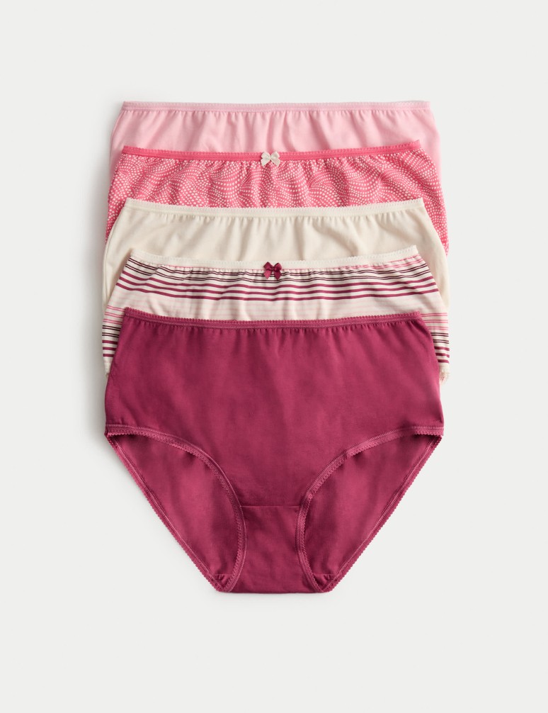 5pk Cotton Lycra™ Printed High Rise Shorts