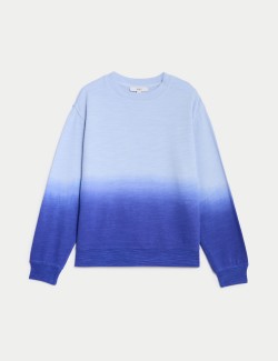 Pure Cotton Ombre Slub Sweatshirt