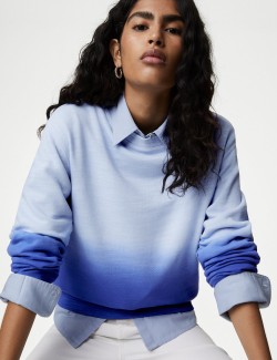 Pure Cotton Ombre Slub Sweatshirt