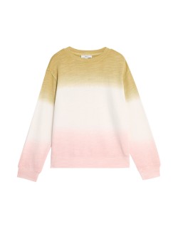 Pure Cotton Ombre Slub Sweatshirt