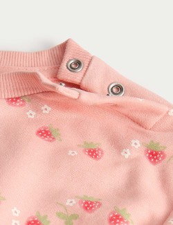 Cotton Rich Strawberry Print Jersey Dress (0-3 Yrs)