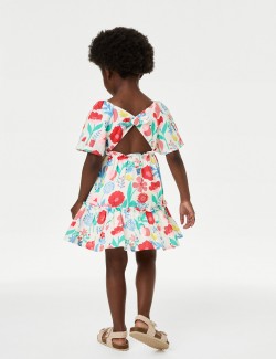 Pure Cotton Flower Print Dress (2-8 Yrs)