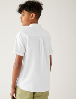 Jednobarevná košile, z čisté bavlny (6–16 let)
