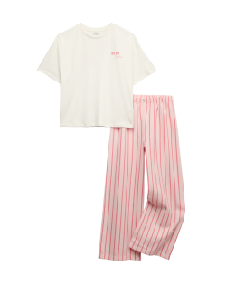 Pure Cotton Striped Pyjamas (6-16 Yrs)
