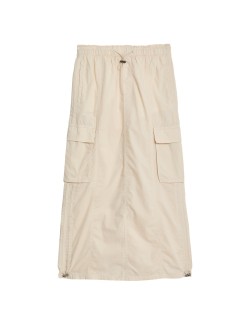 Pure Cotton Maxi Utility Skirt