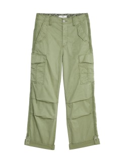 Neformální barvené kapsáčové kalhoty zkráceného střihu s vysokým podílem materiálu Lyocell™