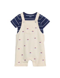 2pc Cotton Rich Striped Boat Outfit (0-36 Mths)