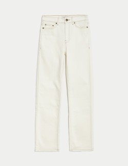 Lyocell™ Blend High Waisted Straight Leg Jeans