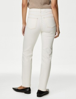 Lyocell™ Blend High Waisted Straight Leg Jeans