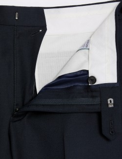 Tailored Fit Pure Wool Twill Suit Trousers