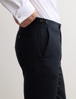 Tailored Fit Pure Wool Twill Suit Trousers