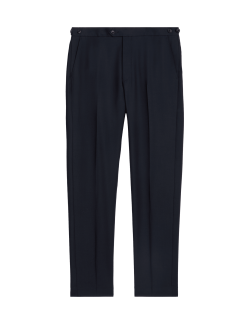 Tailored Fit Pure Wool Twill Suit Trousers