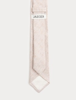 Kravata ze směsi hedvábí se vzorem rybí kosti