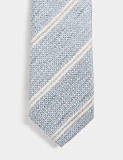 Slim Striped Pure Silk Tie