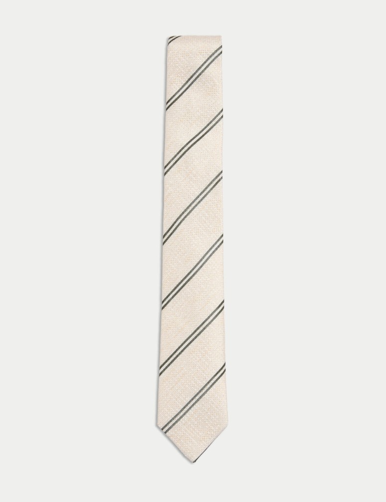 Slim Striped Pure Silk Tie