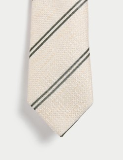 Slim Striped Pure Silk Tie