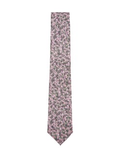 Sada úzké květované kravaty a klopového kapesníku