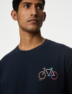Tričko z čisté bavlny s cyklistickým motivem