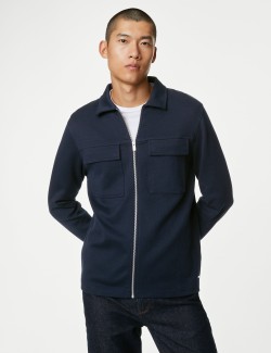 Cotton Rich Textured Overshirt