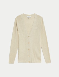 Sparkly V-Neck Button Front Cardigan