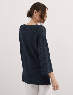 Cotton Rich V-Neck Relaxed Jumper