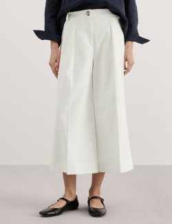 Kalhotová sukně se širokými nohavicemi a vysokým podílem bavlny