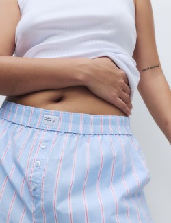 Pruhované pyžamové šortky z čisté bavlny