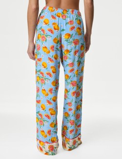 Pyžamové kalhoty s květinovým potiskem