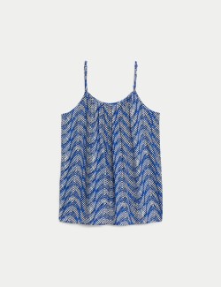 Printed Round Neck Cami Top