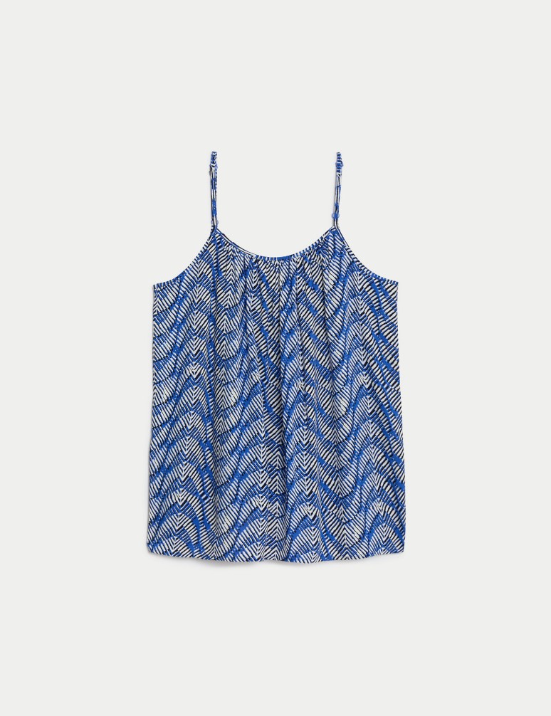 Printed Round Neck Cami Top