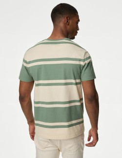 Pruhované tričko s barevnými plochami, z čisté bavlny