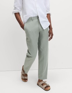 Regular Fit Linen Blend Chinos