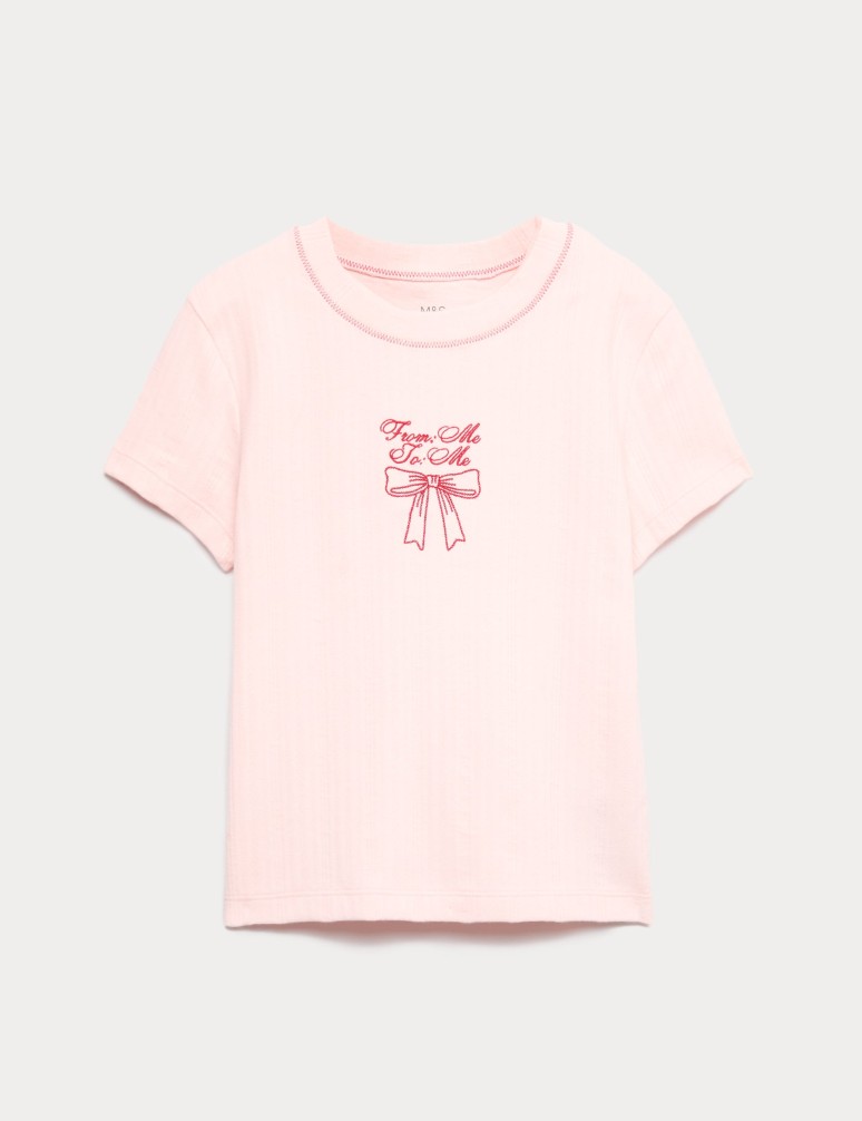 Pure Cotton Bow Baby T-Shirt (6-16 Yrs)