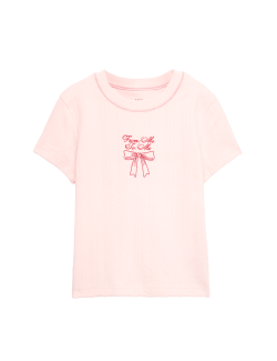 Pure Cotton Bow Baby T-Shirt (6-16 Yrs)