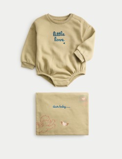 Cotton Rich Bodysuit with Envelope (0-12 Mths)