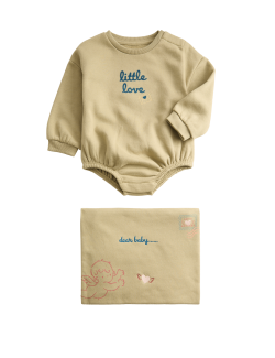 Cotton Rich Bodysuit with Envelope (0-12 Mths)