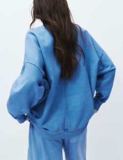 Domácí mikina s vysokým obsahem bavlny, počesaná vnitřní strana