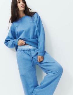 Domácí mikina s vysokým obsahem bavlny, počesaná vnitřní strana