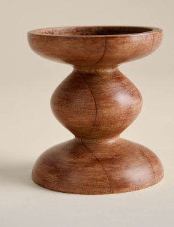 Bobbin Wooden Pillar Candle Holder