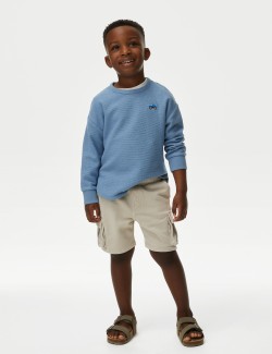 Barvené kapsáčové šortky s vysokým podílem bavlny (2–8 let)